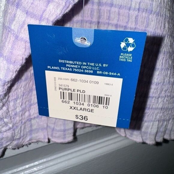 Arizona Juniors Women's Square Neck Short Sleeve Top - Size XXL - Picture 4 of 5